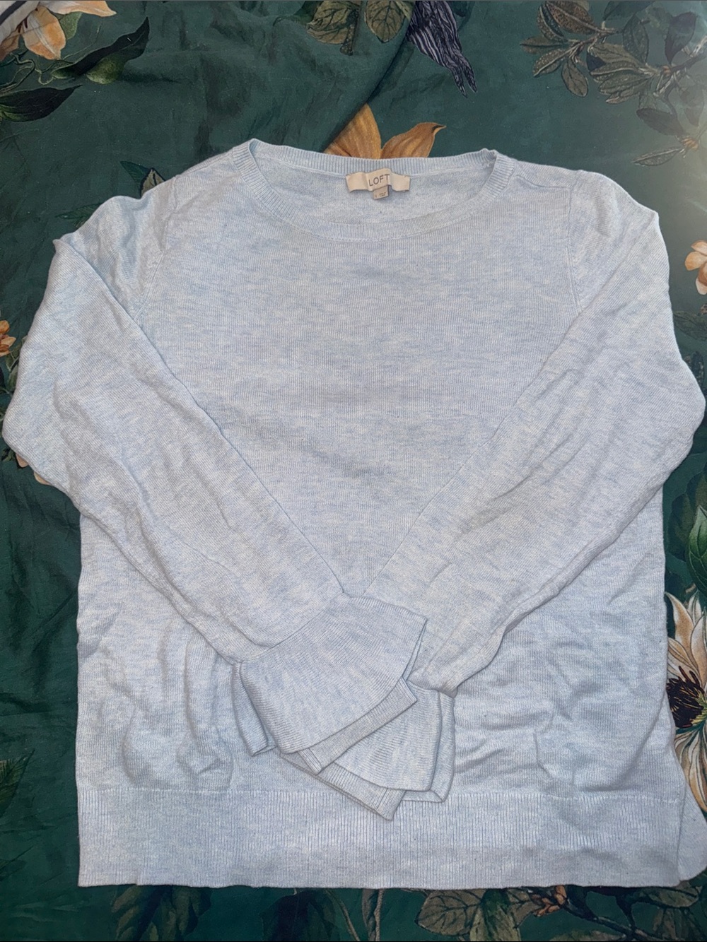 LOFT Pale Blue Lightweight Crewneck Sweater